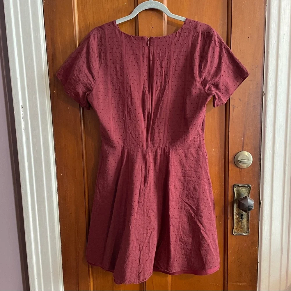 Madewell Red A-Line V-Neck Midi Dress - Picture 2 of 4